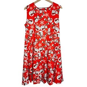 NWT Red Snowman Christmas Holiday Dress Stretchy Winter plus size 16W